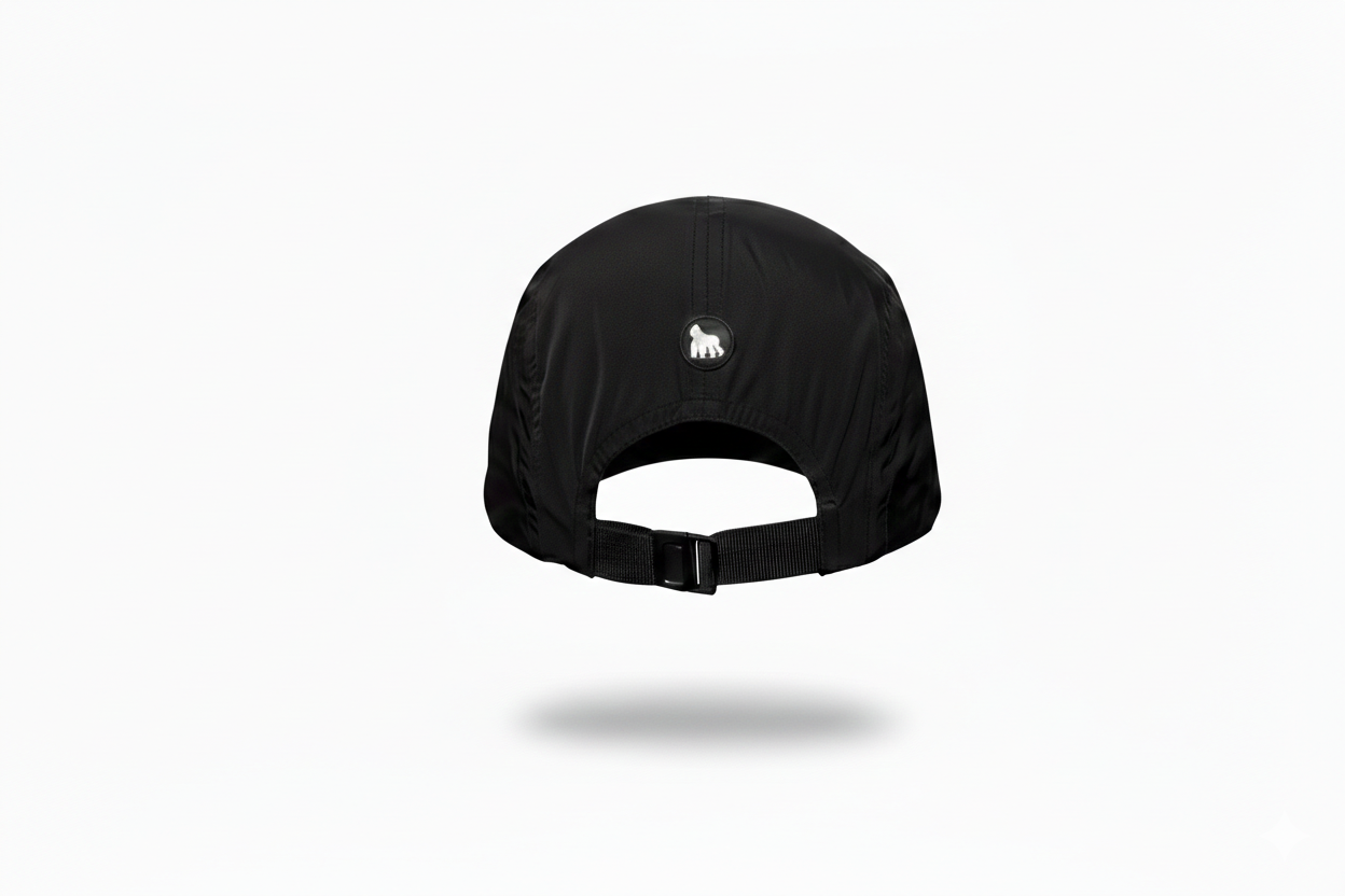 Amped Fitness 5-Panel Cap – Black